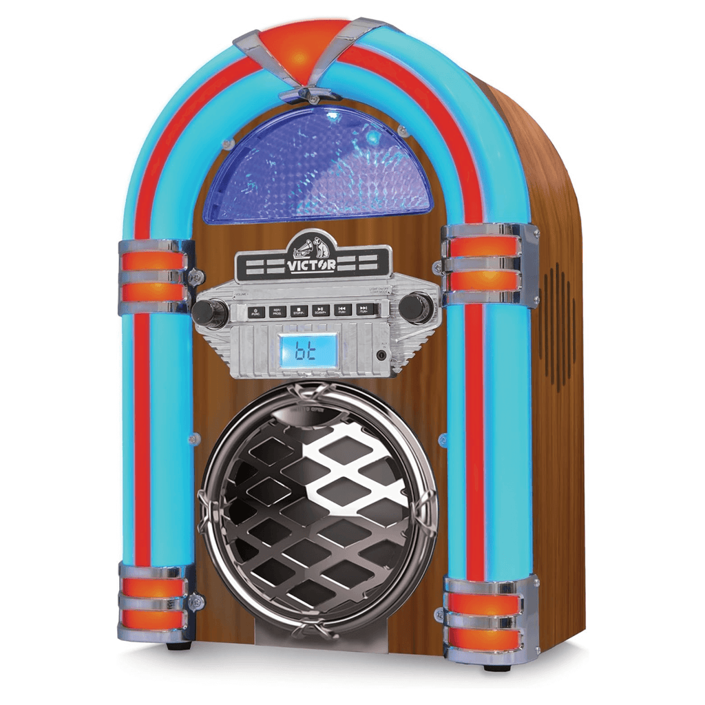 Victor Broadway II Desktop LED CD Jukebox Mahogany - Refurbished