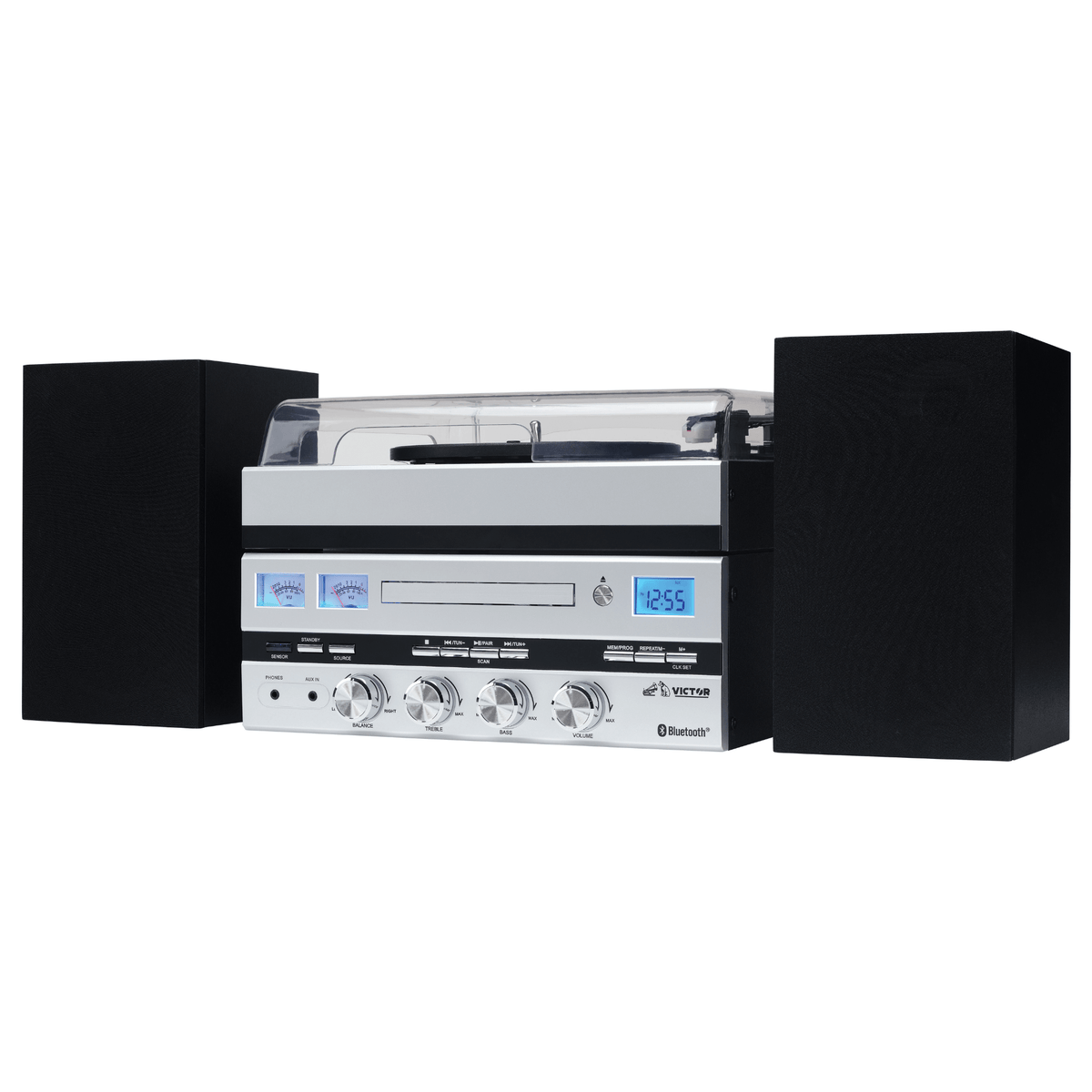 Victor Geneva 5-in-1 Desktop Music Center with Streaming Capabilities and FM Radio