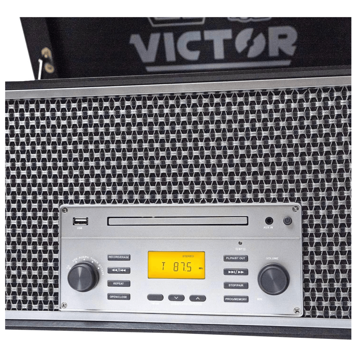 Victor Monument 8-in-1 Wood Music Center Graphite Refurbished - additional product photo