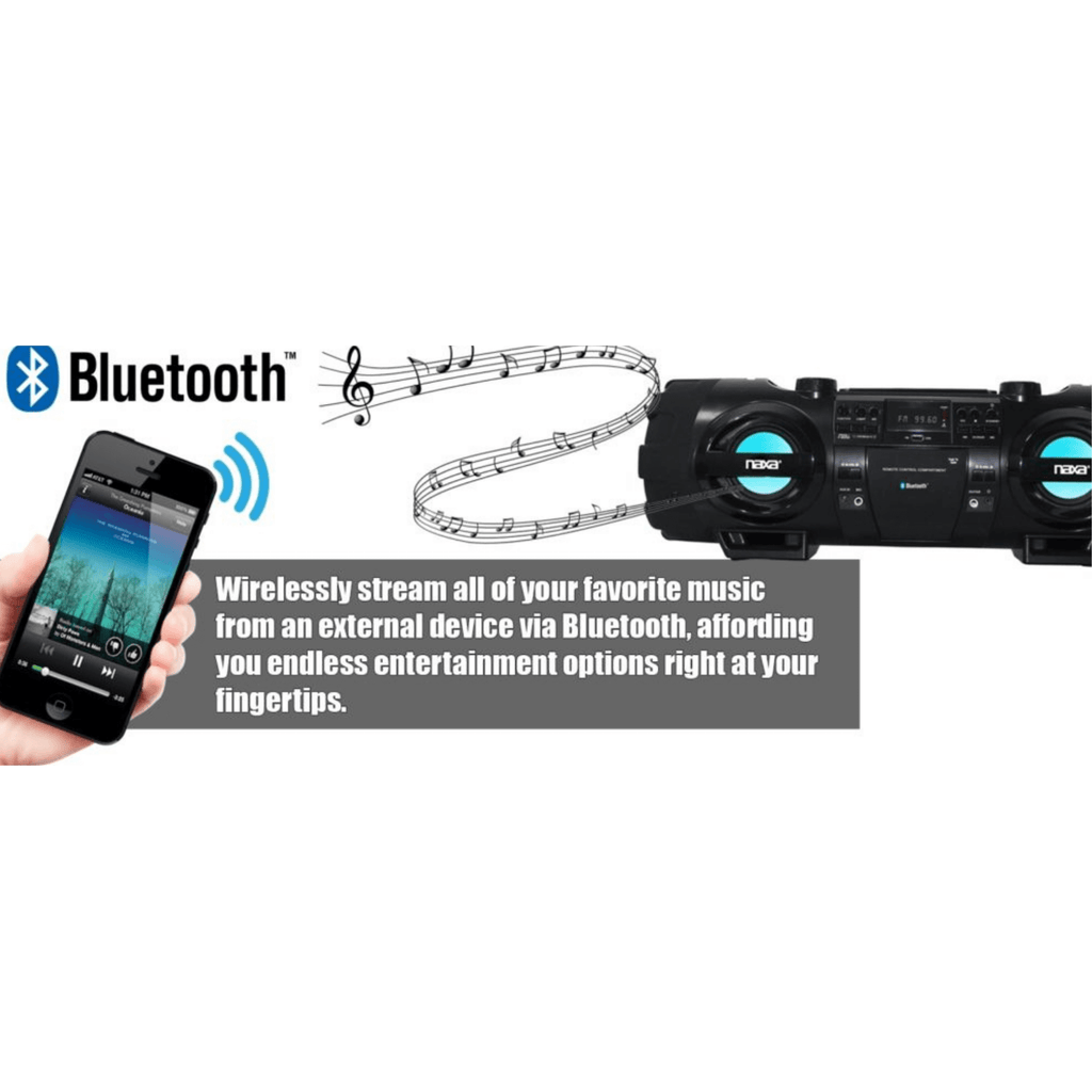 Naxa MP3/CD Bass Reflex Bluetooth Boombox - Refurbished - additional product photo